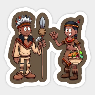 Native American Man And Woman Sticker